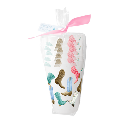 Colorful Cowboy Boots Frosted Cups