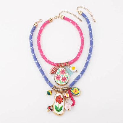 Flower Multi Pendant Necklace