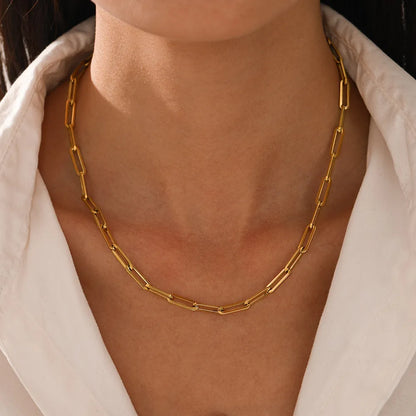 Paper clip chain necklace