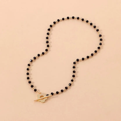 Black Crystal Beads Necklace